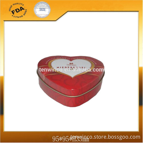 Cute Size Heart Shaped Chocolate Tin Box